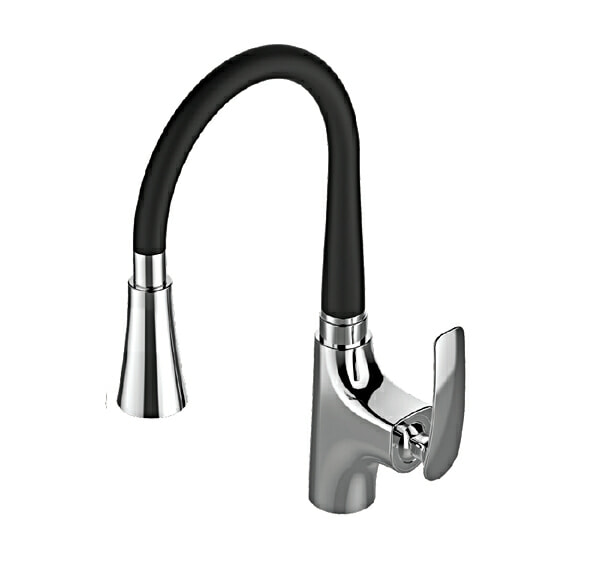 Vòi bếp nóng lạnh cần mềm màu đen AM 8007 K